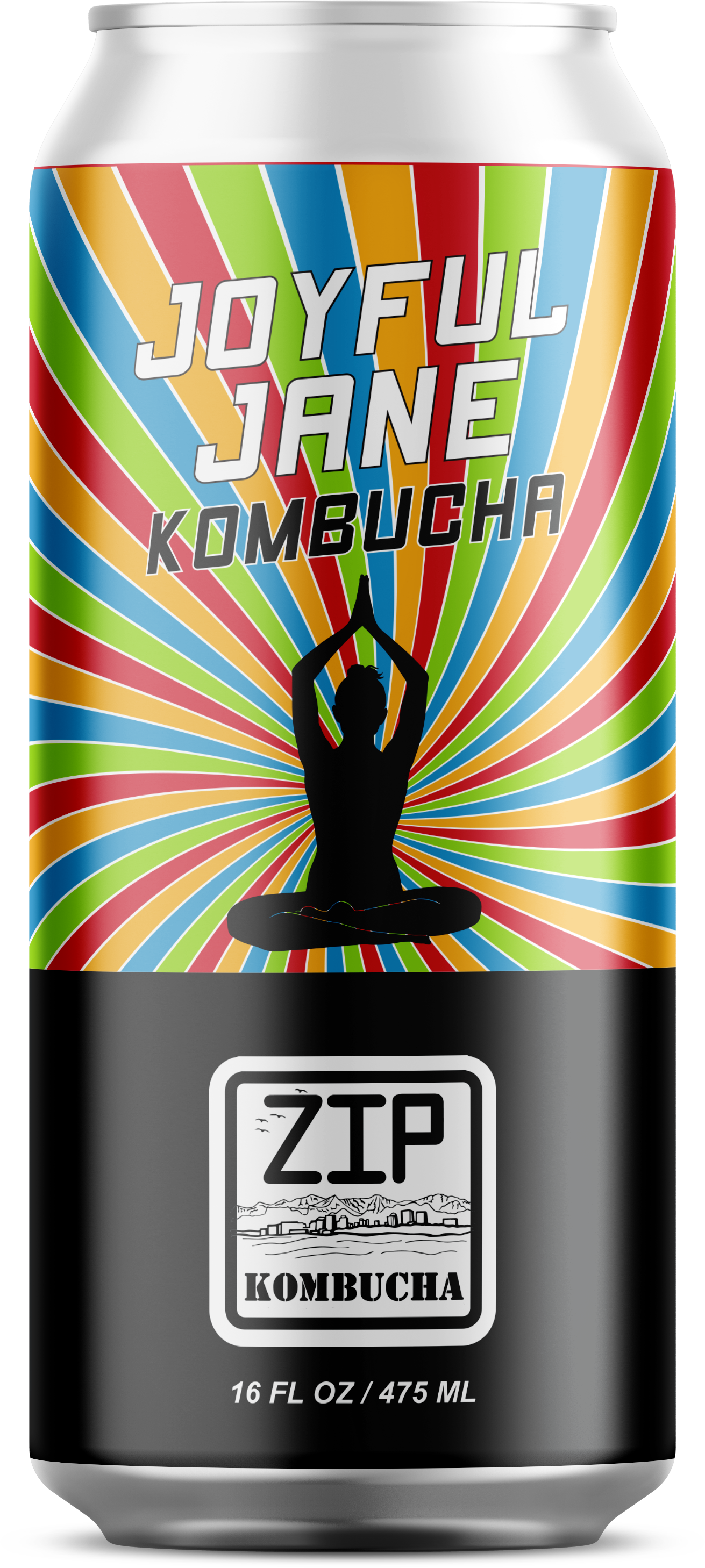 Joyful Jane Passionfruit Kombucha 16oz can - Zip Kombucha flagship flavor